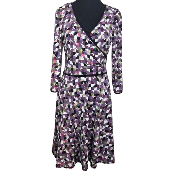 Max Studio Dresses & Skirts - Max Studio Multicolor Abstract 3/4 Sleeve Faux Wrap Dress Size Small